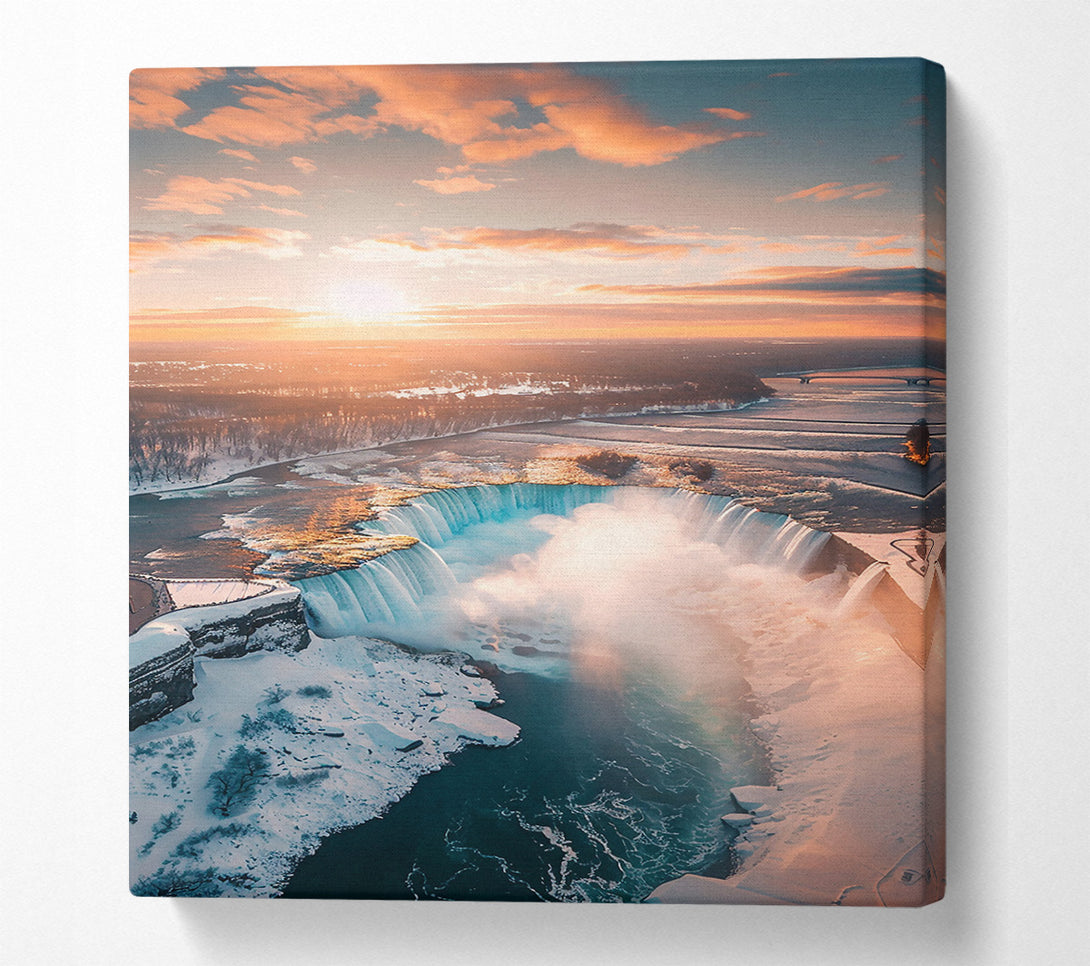  A Canvas Print of Golden Falls At Dawn Canvas Art