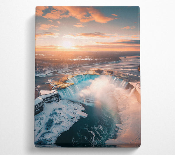  A Canvas Print of Golden Falls At Dawn Canvas Art