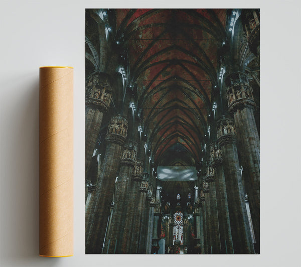 Red Hues Of The Cathedral Poster