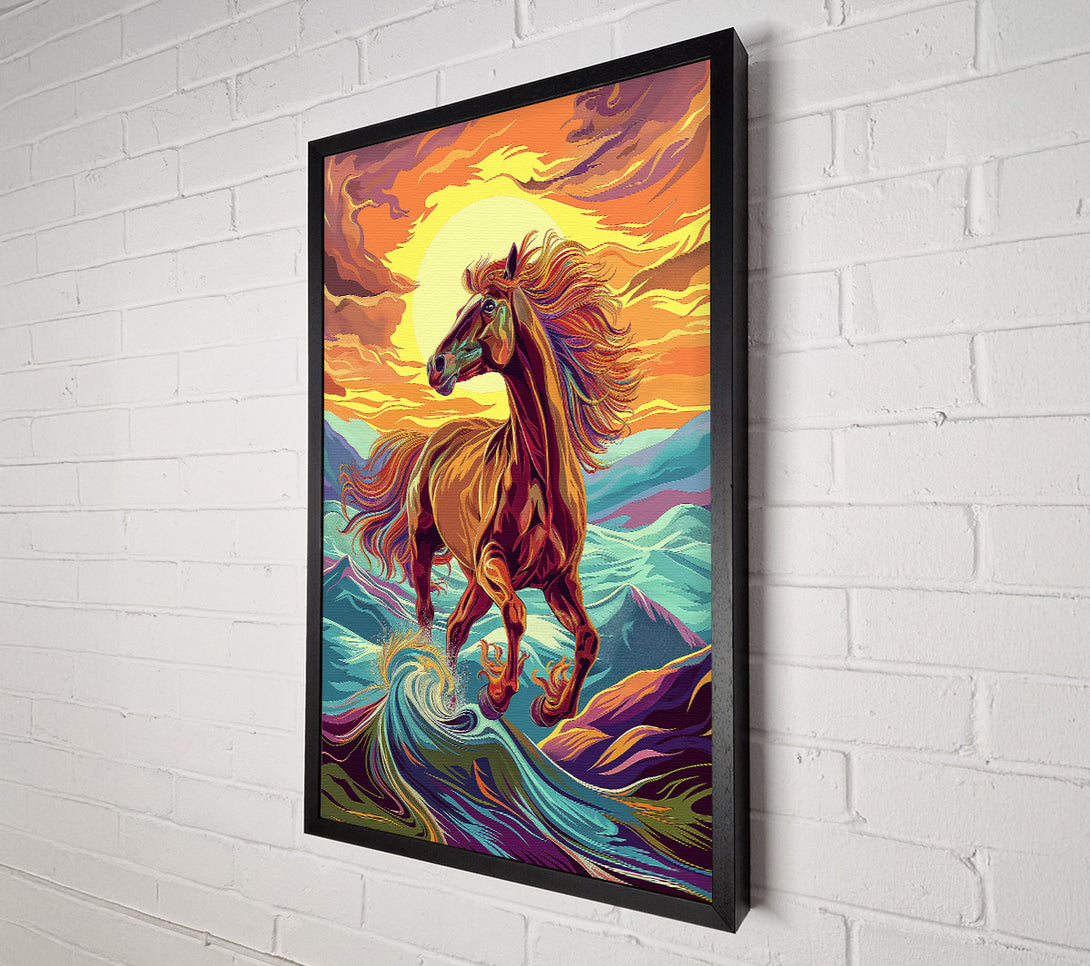  A Canvas Print of Crimson Horse'S Leap Canvas Art