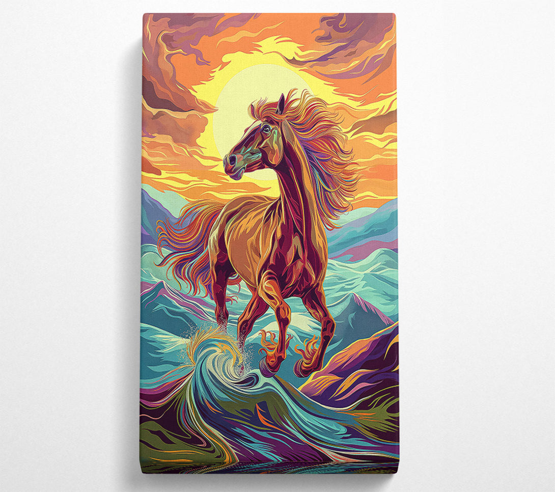  A Canvas Print of Crimson Horse'S Leap Canvas Art