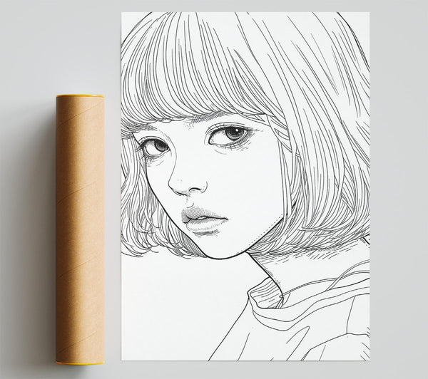 White Lines Gaze Poster