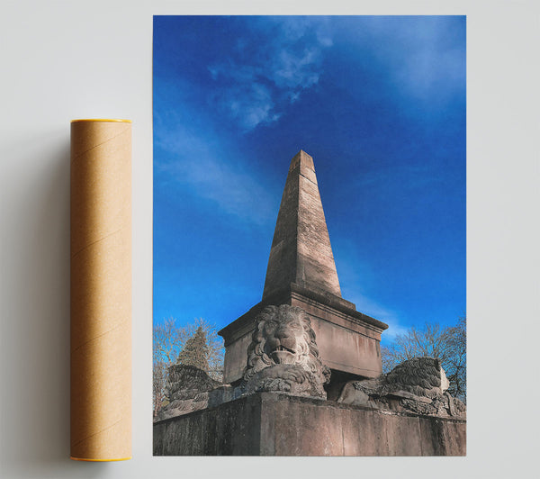 Blue Sky Obelisk Giclee Print