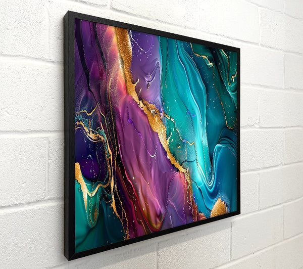 Teal Golden Swirls