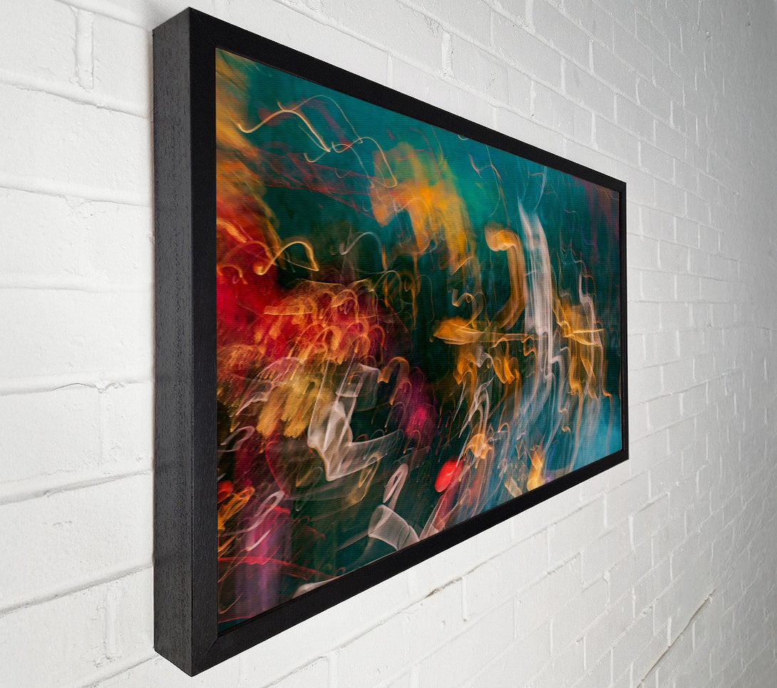  A Canvas Print of Teal And Golden Swirls Canvas Art