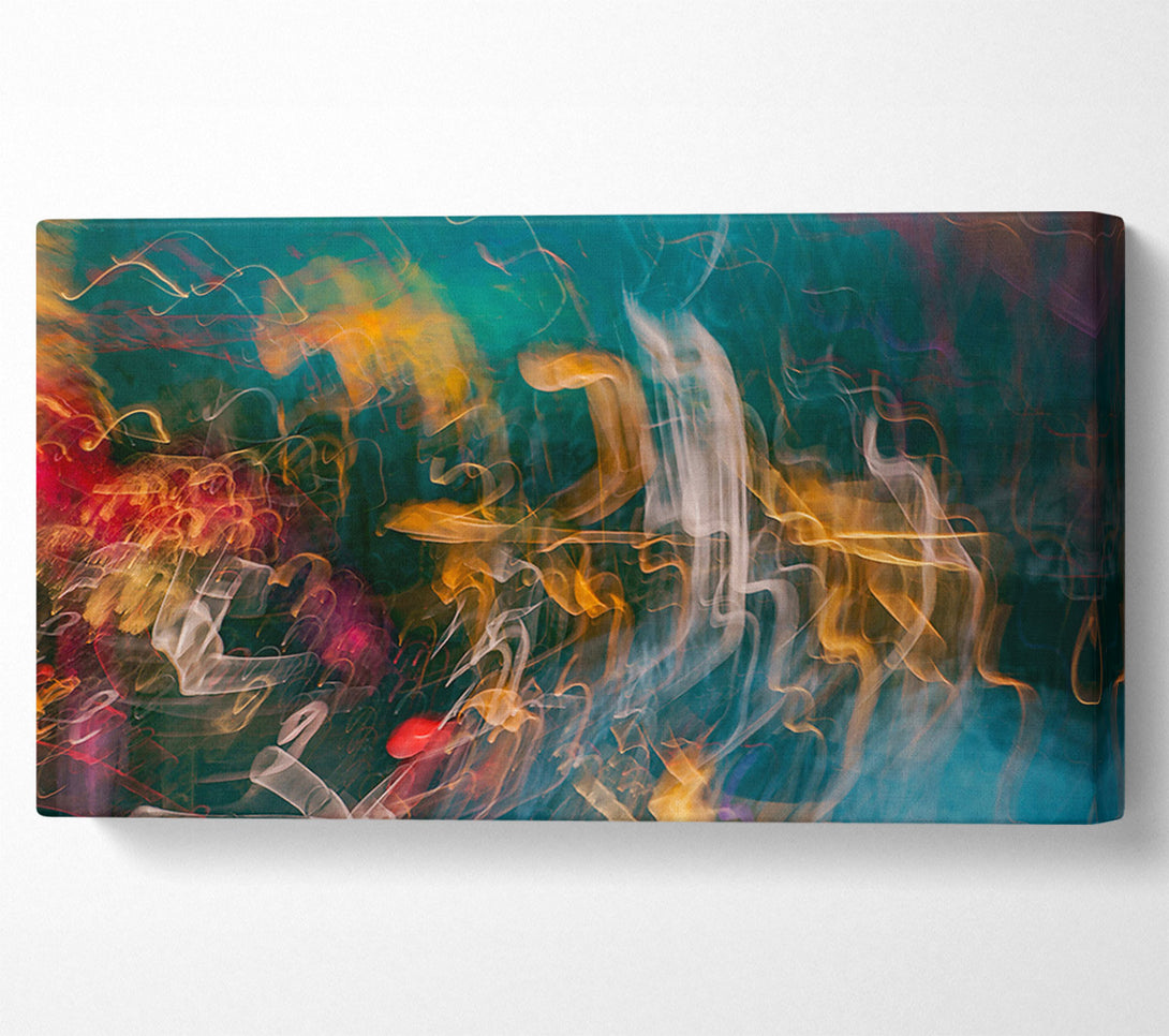  A Canvas Print of Teal And Golden Swirls Canvas Art