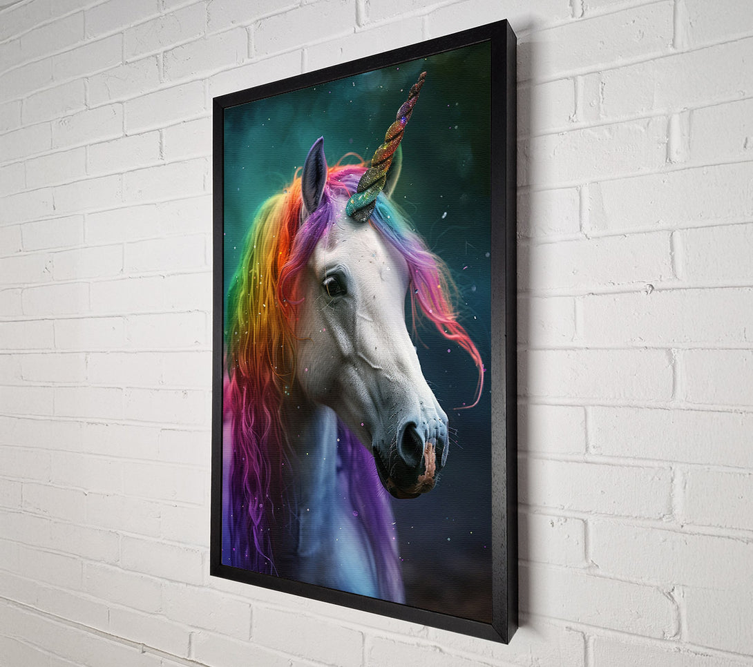  A Canvas Print of Colourful Unicorn Cute Canvas Wall Art