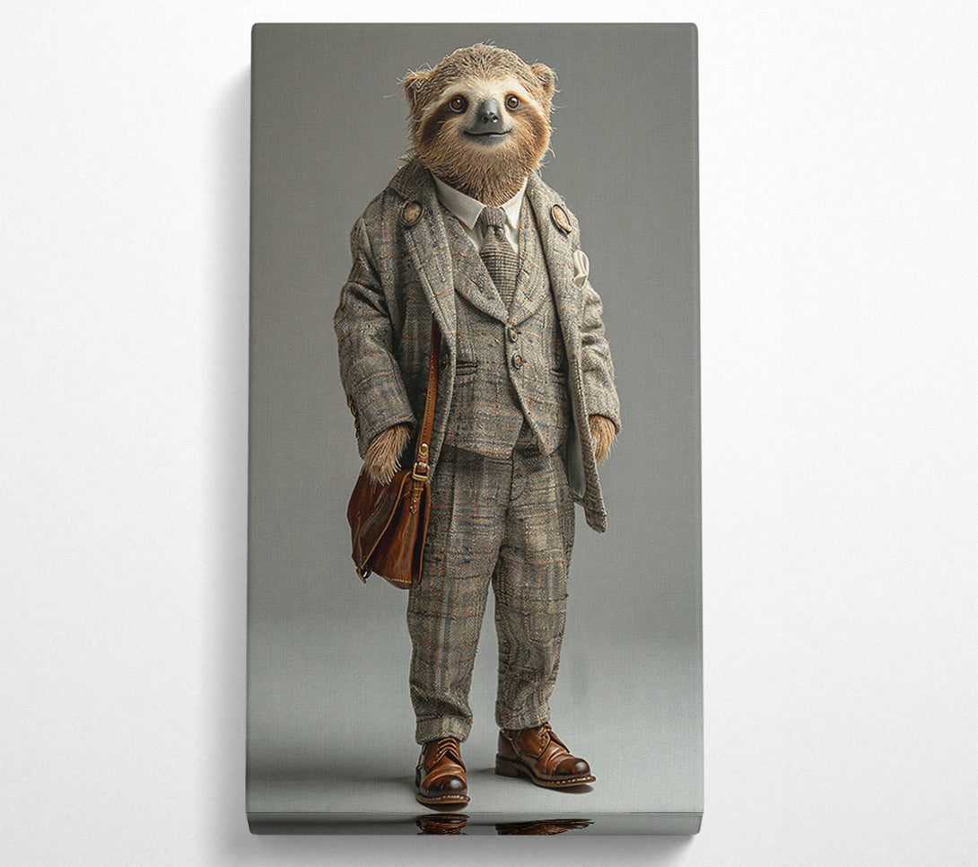  A Canvas Print of Brown Suit Sloth Canvas Art