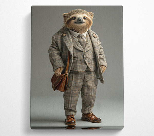  A Canvas Print of Brown Suit Sloth Canvas Art