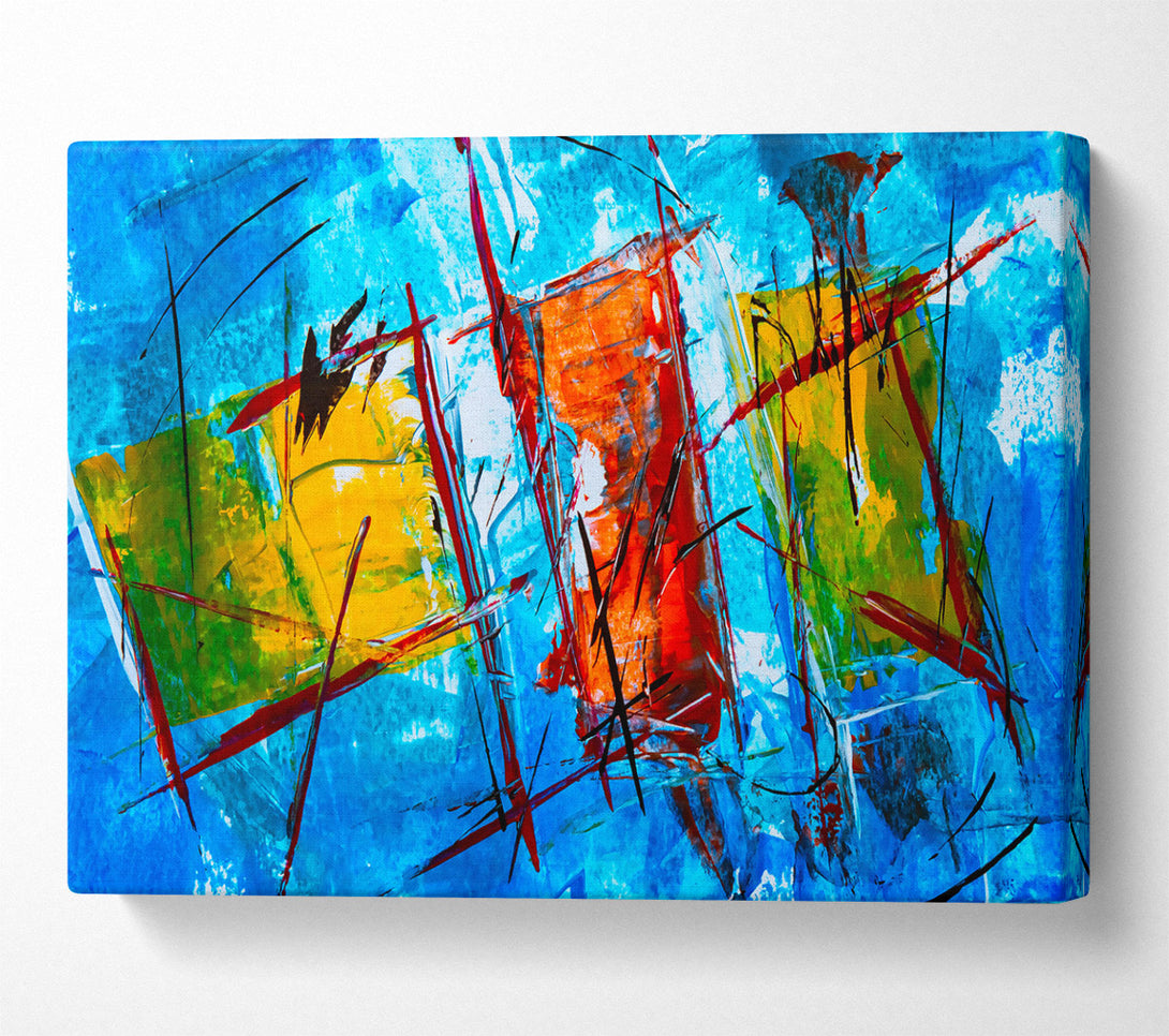  A Canvas Print of Azure Abstract Expressionism Canvas Art