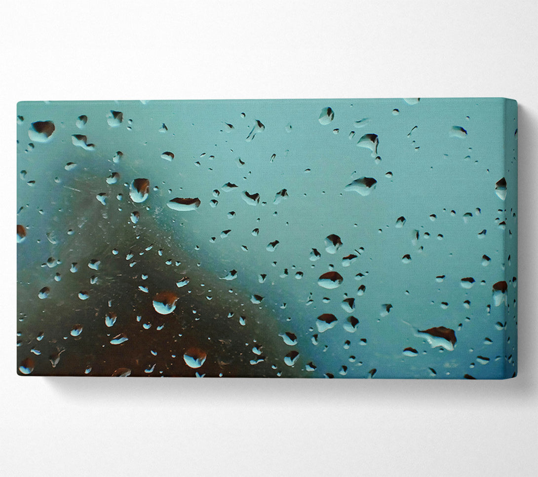 A Canvas Print of Teal Rain Drops Canvas Print