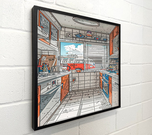 Orange Kitchen View