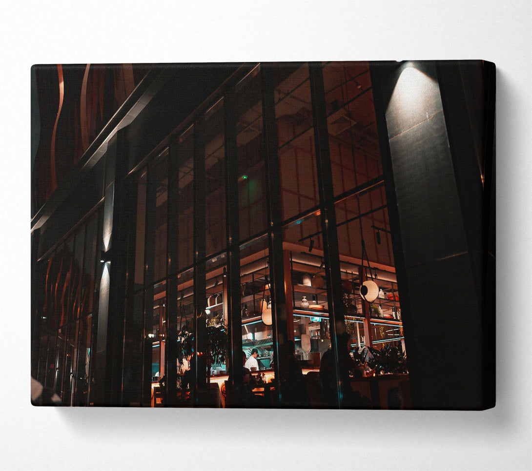  A Canvas Print of Orange City Lights Canvas Print
