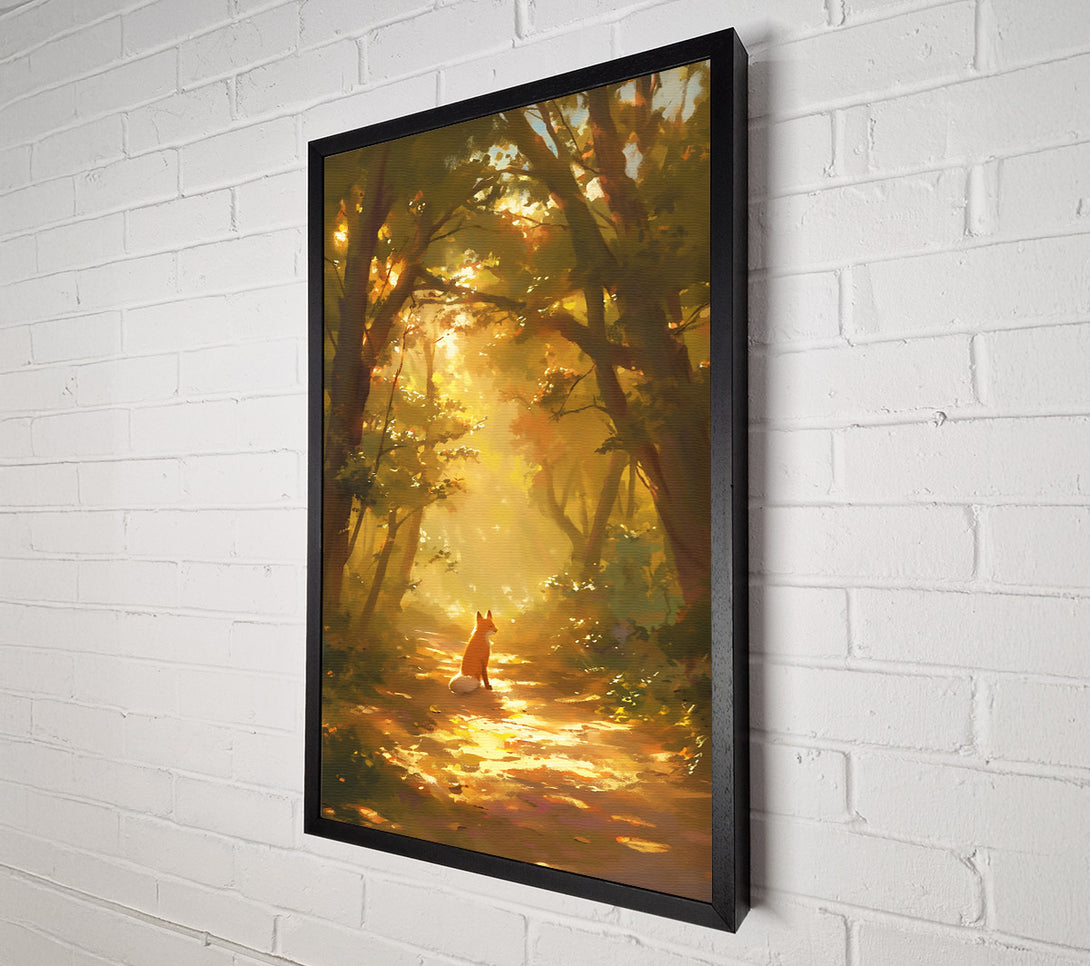  A Canvas Print of Golden Fox In Sunlight. Canvas Print