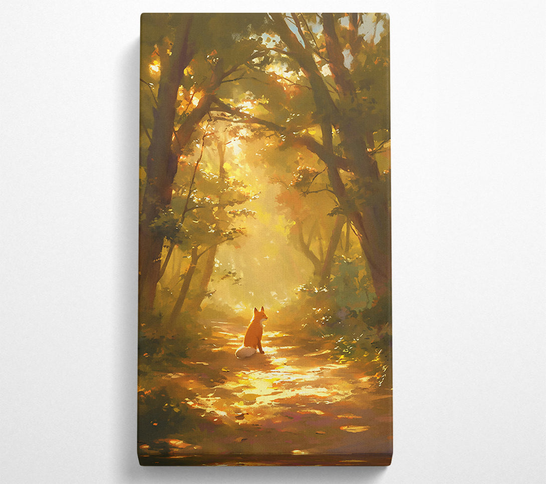  A Canvas Print of Golden Fox In Sunlight. Canvas Print