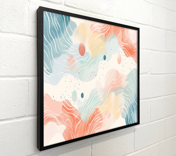 Coral And Blue Swirls