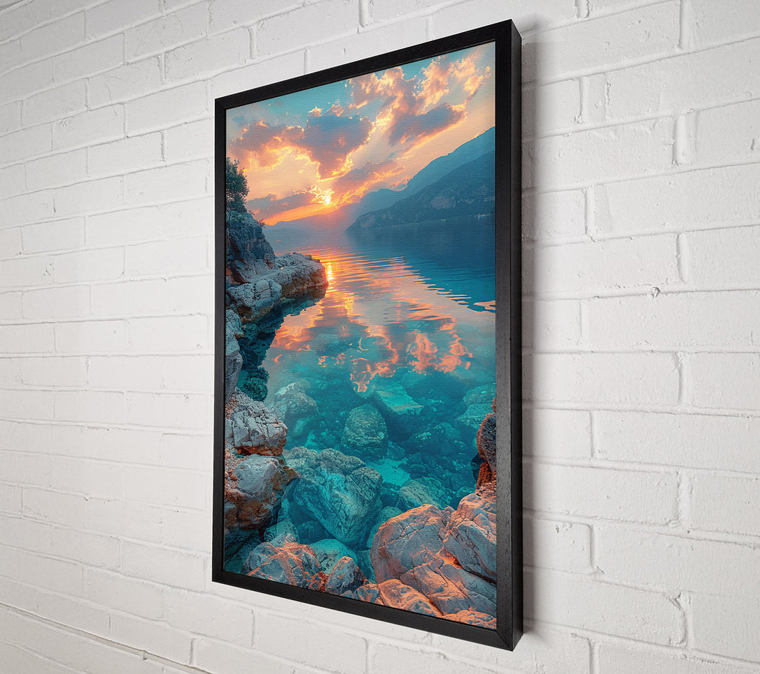  A Canvas Print of Turquoise Sunset Waters Canvas Print