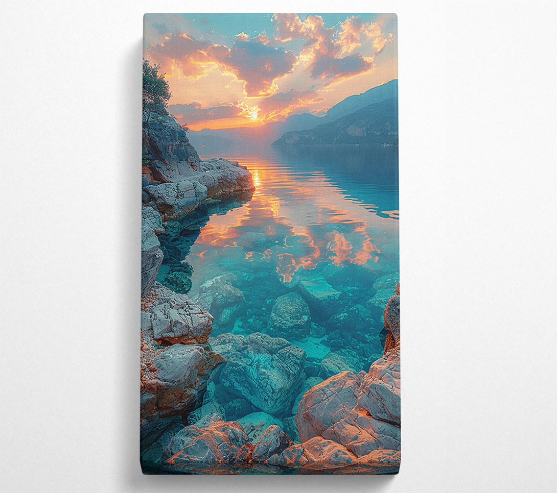  A Canvas Print of Turquoise Sunset Waters Canvas Print