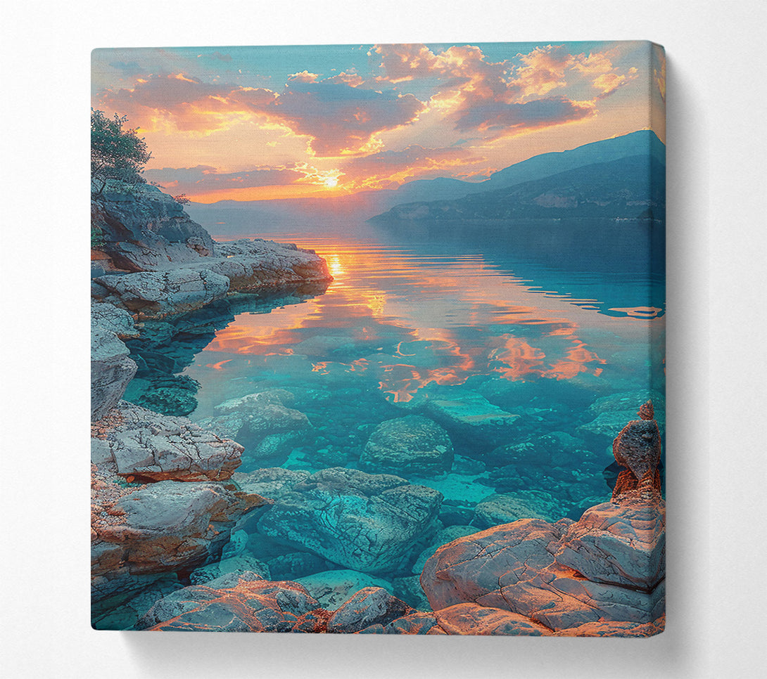  A Canvas Print of Turquoise Sunset Waters Canvas Print