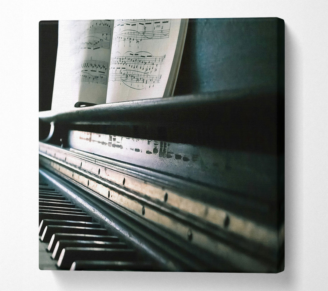  A Canvas Print of Black Keys And Notes Canvas Print