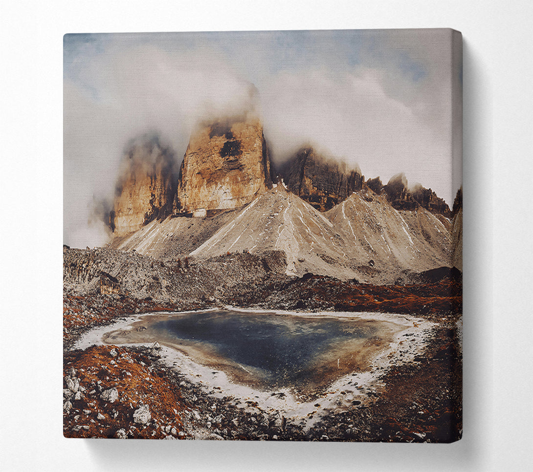  A Canvas Print of Brown Mountain Reflection Canvas Art