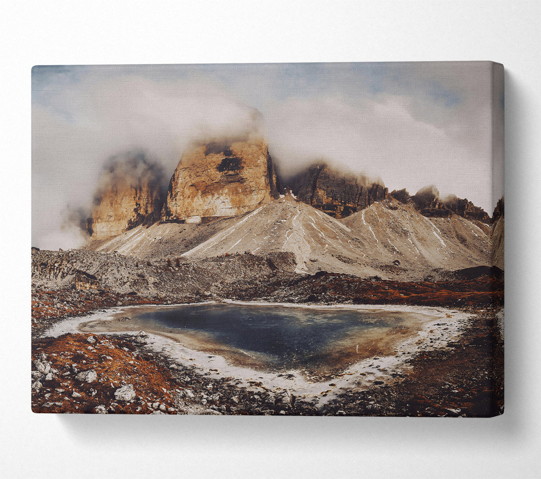  A Canvas Print of Brown Mountain Reflection Canvas Art