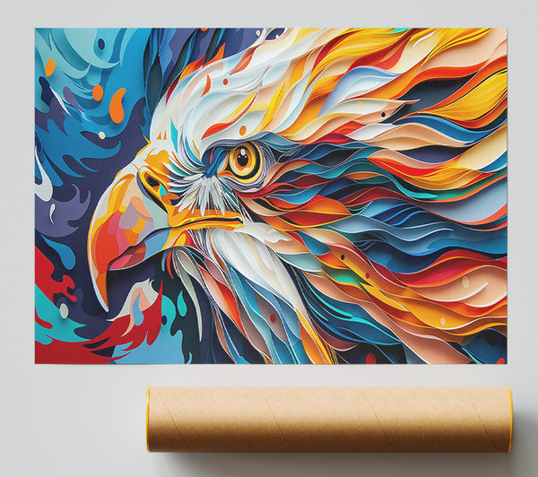 Orange Paper Eagle Giclee Print