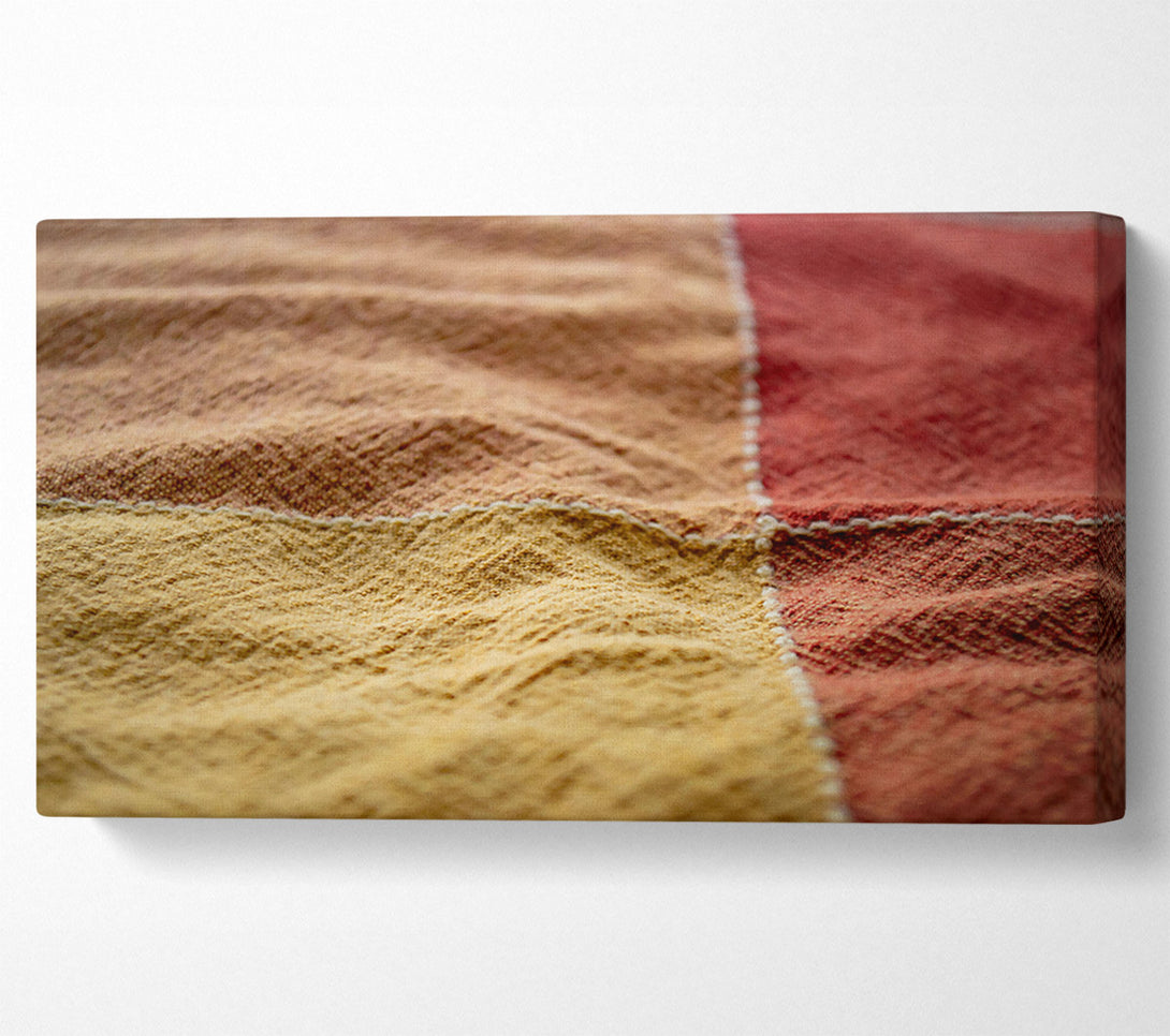  A Canvas Print of Golden Stitched Patchwork Canvas Art