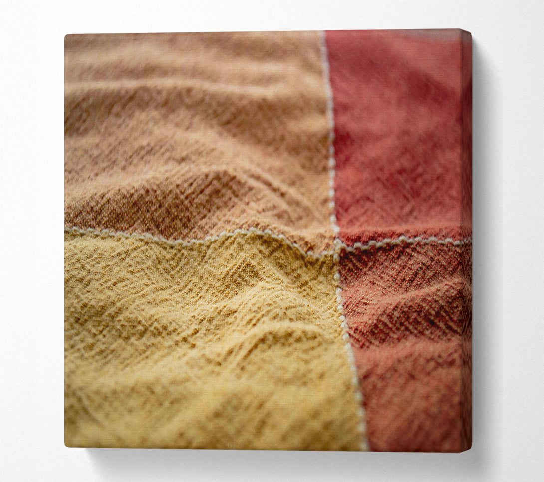  A Canvas Print of Golden Stitched Patchwork Canvas Art