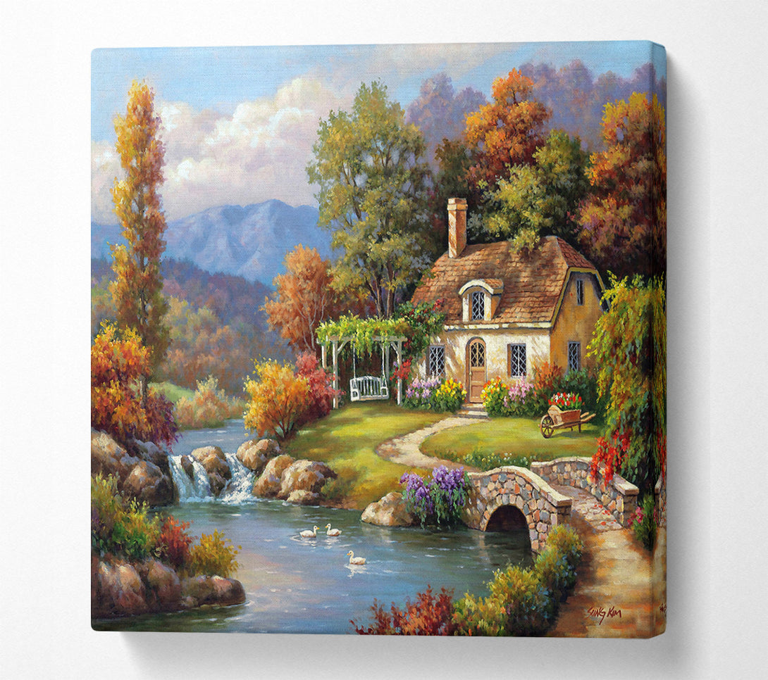  A Canvas Print of Cottage In The Woods Canvas Wall Art