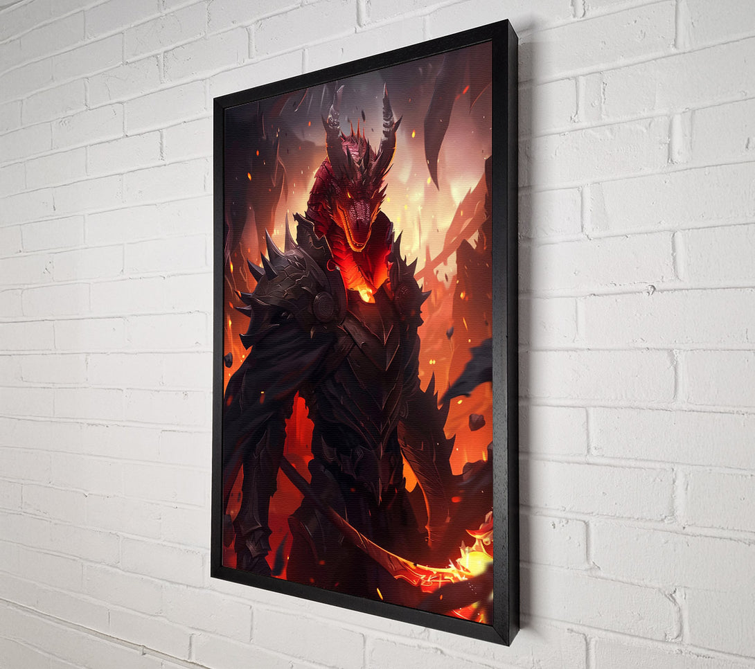  A Canvas Print of Crimson Dragon Knight Canvas Wall Art