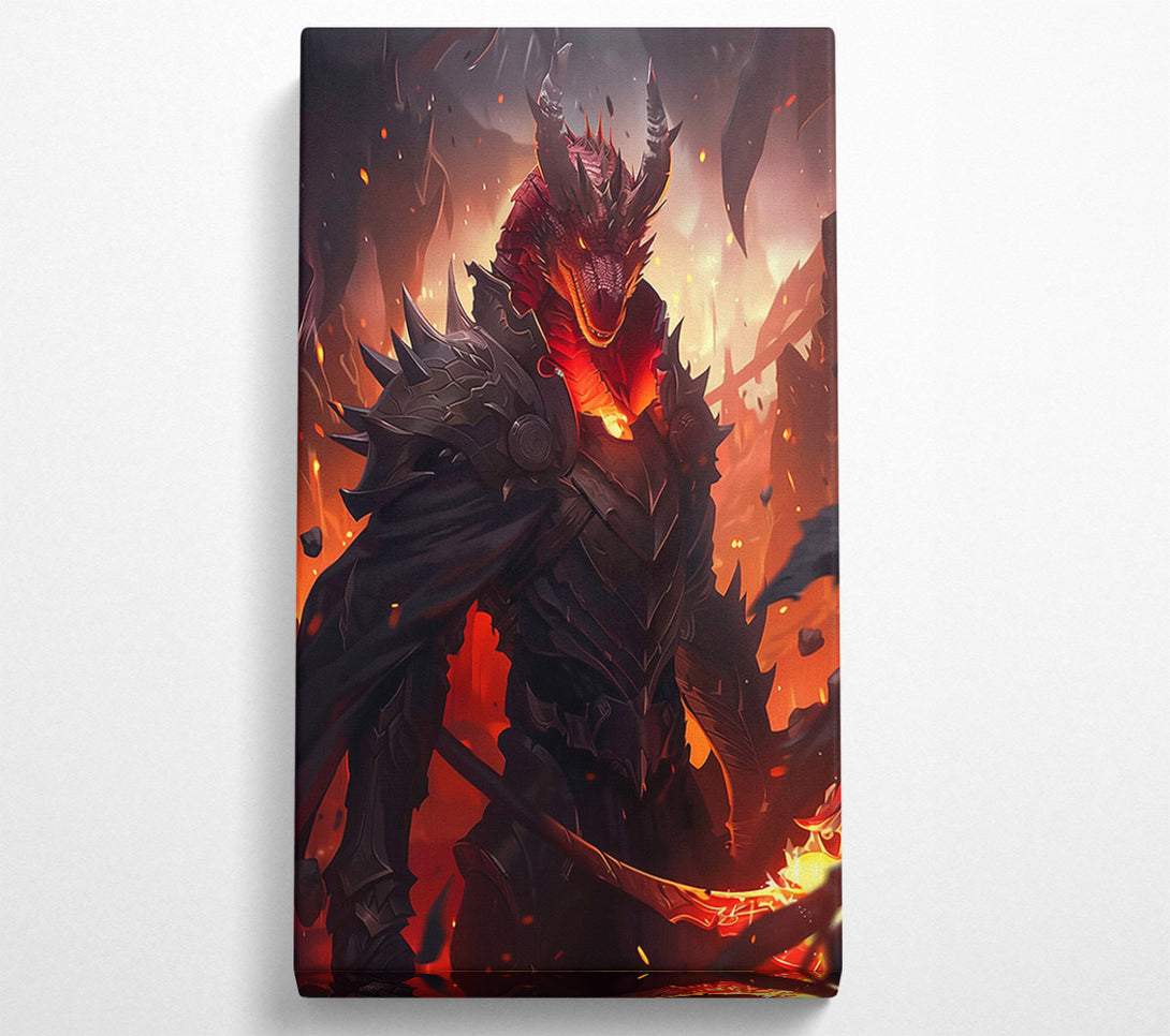  A Canvas Print of Crimson Dragon Knight Canvas Wall Art