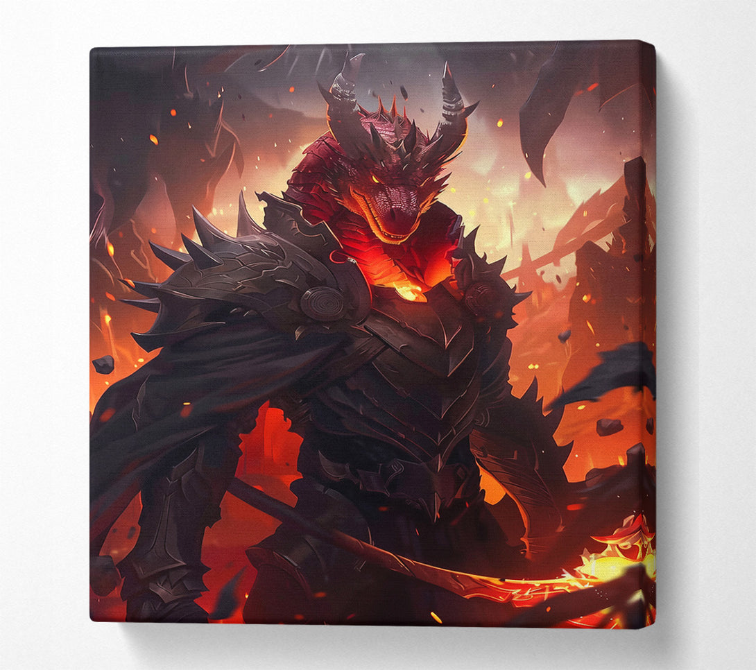  A Canvas Print of Crimson Dragon Knight Canvas Wall Art