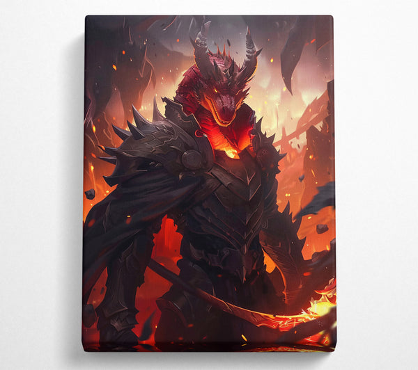  A Canvas Print of Crimson Dragon Knight Canvas Wall Art