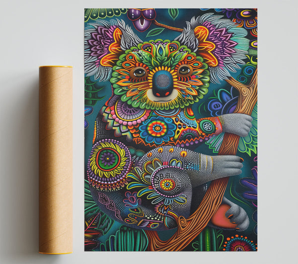 Teal Koala Dreams Poster