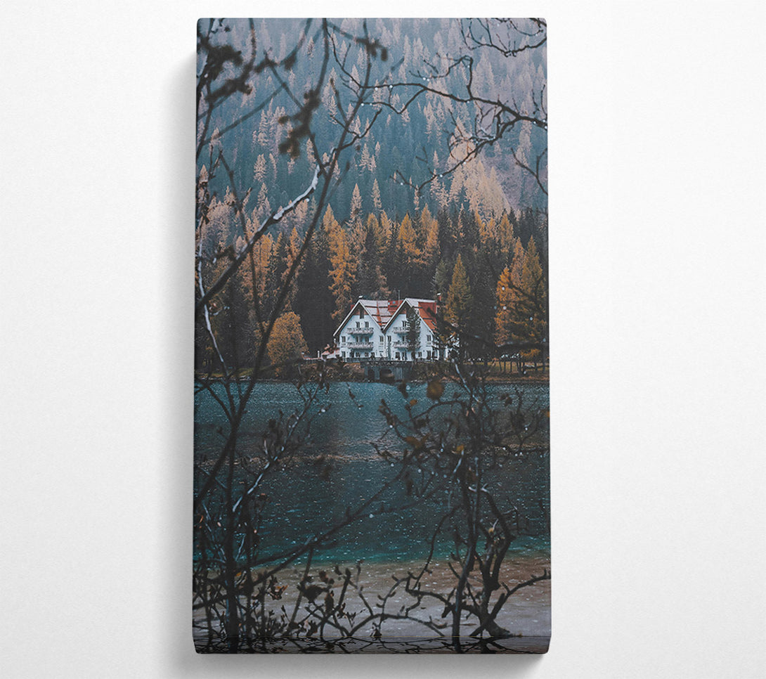  A Canvas Print of Teal Lake Retreat Canvas Print