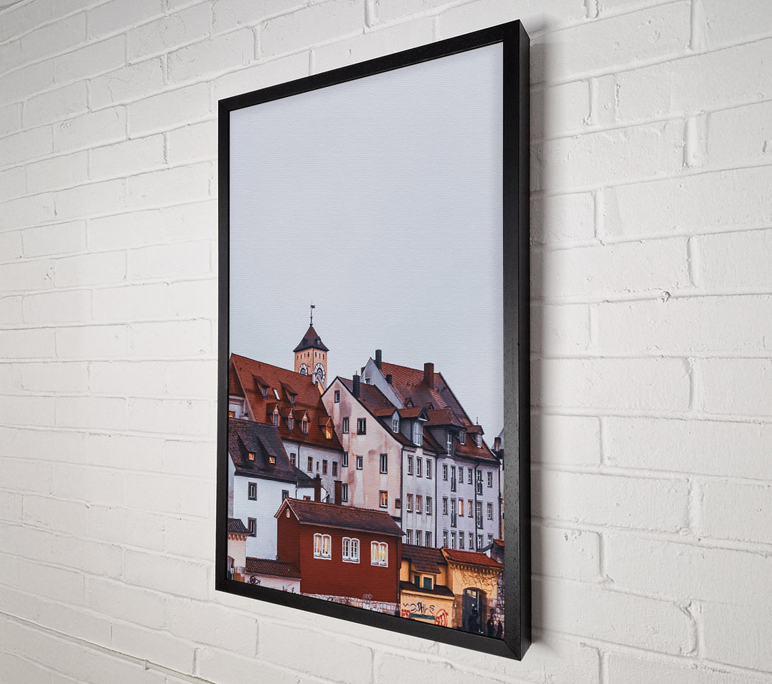  A Canvas Print of Crimson Rooftops Evening Canvas Print