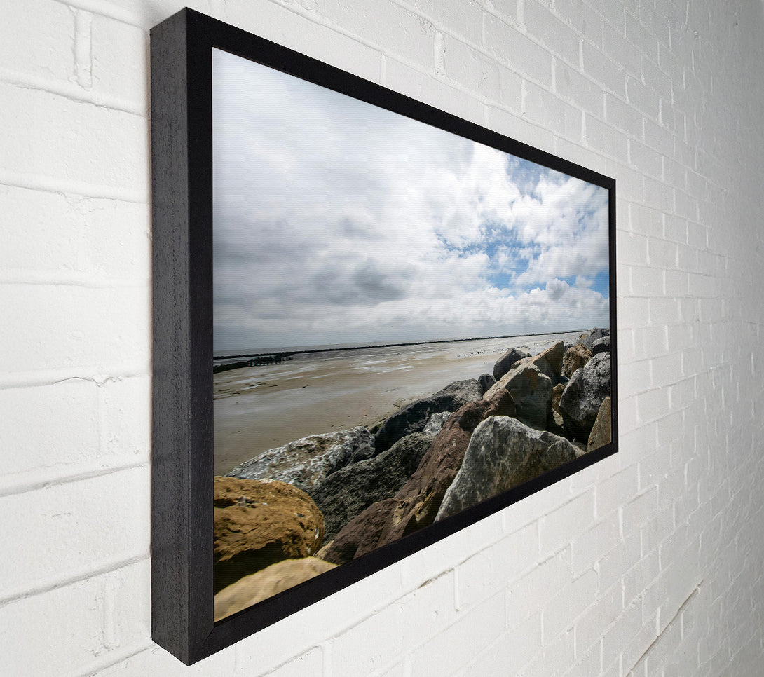  A Canvas Print of Grey Rocks By The Sea Canvas Wall Art