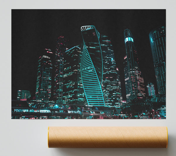 Emerald City Skyline Print