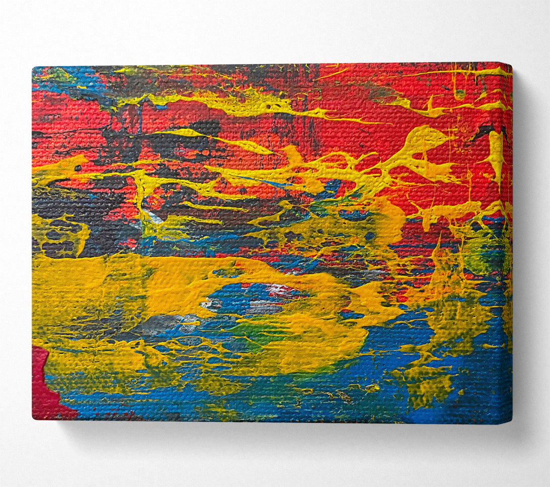  A Canvas Print of Golden Abstract Drips Canvas Wall Art
