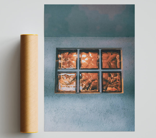 Amber Glass Windowpane Print