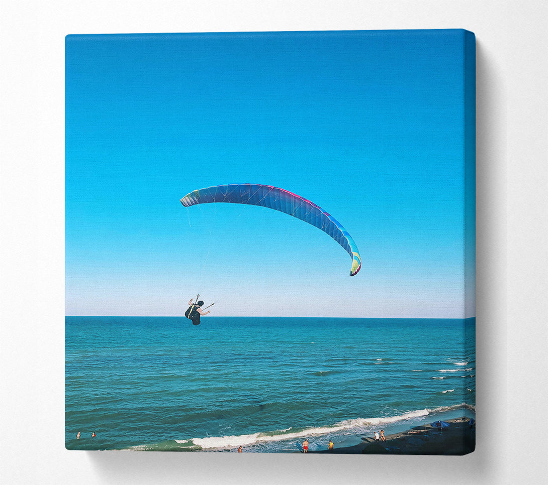  A Canvas Print of Azure Sky Paraglider Canvas Wall Art