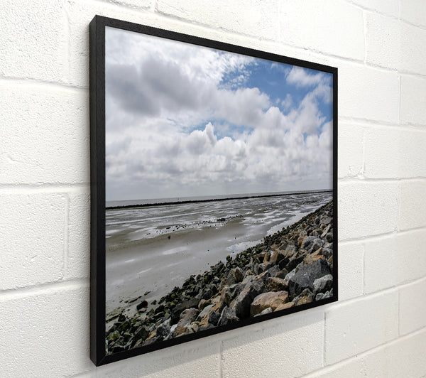 Grey Sky, Rocky Shore