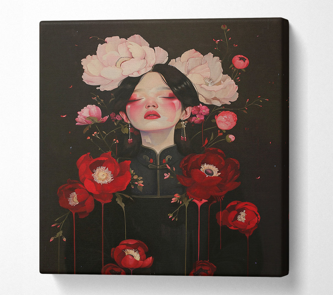  A Canvas Print of Crimson Dreamscape Embrace Canvas Print