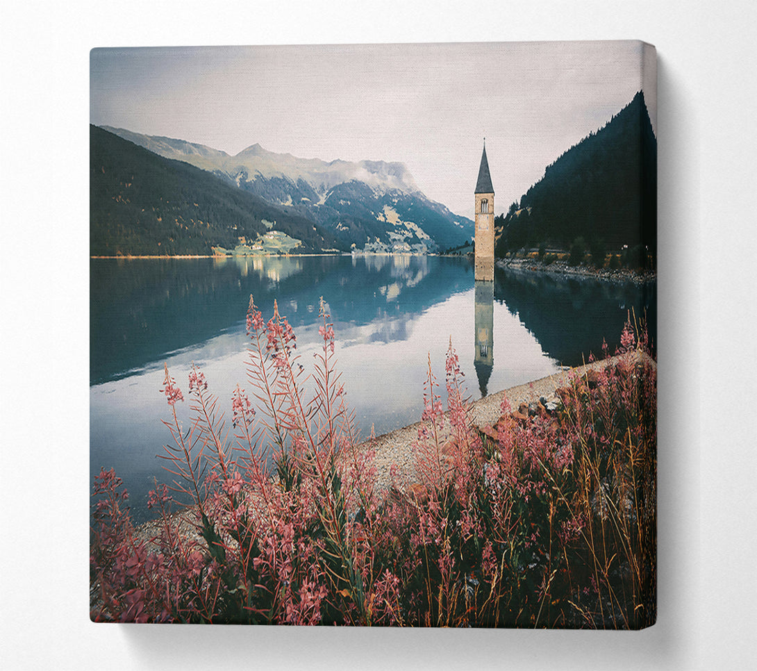  A Canvas Print of Blue Lake Reflection Canvas Print