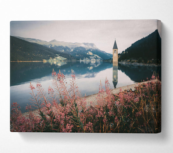  A Canvas Print of Blue Lake Reflection Canvas Print