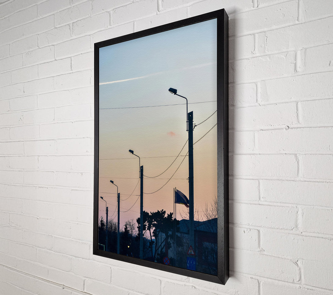  A Canvas Print of Pink Sunset Silhouettes Canvas Print