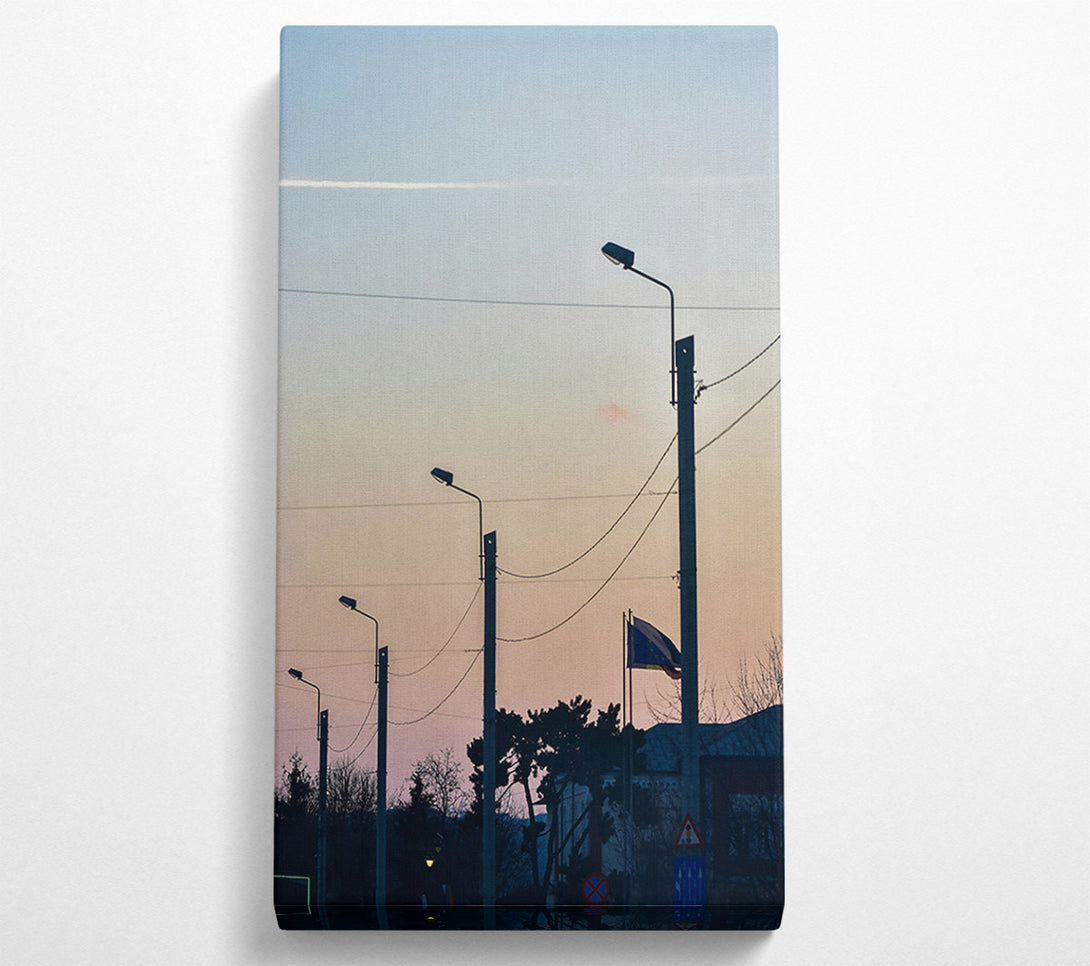  A Canvas Print of Pink Sunset Silhouettes Canvas Print