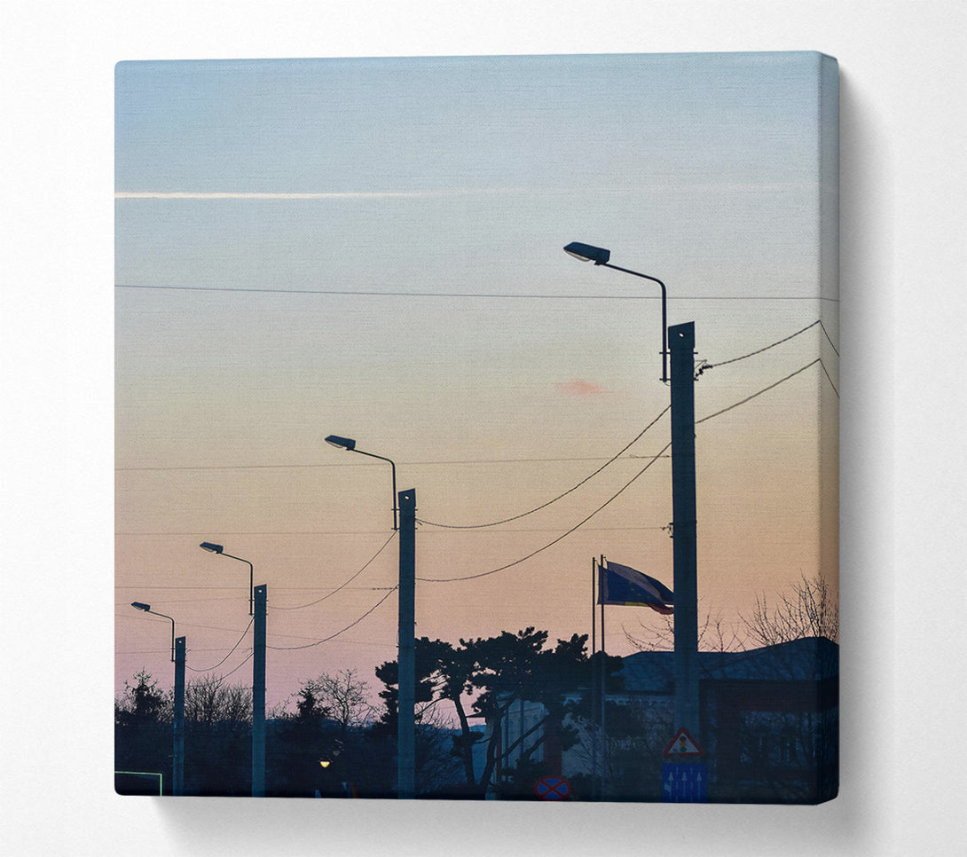  A Canvas Print of Pink Sunset Silhouettes Canvas Print