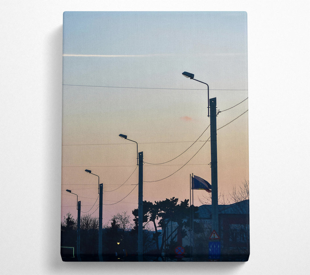 A Canvas Print of Pink Sunset Silhouettes Canvas Print